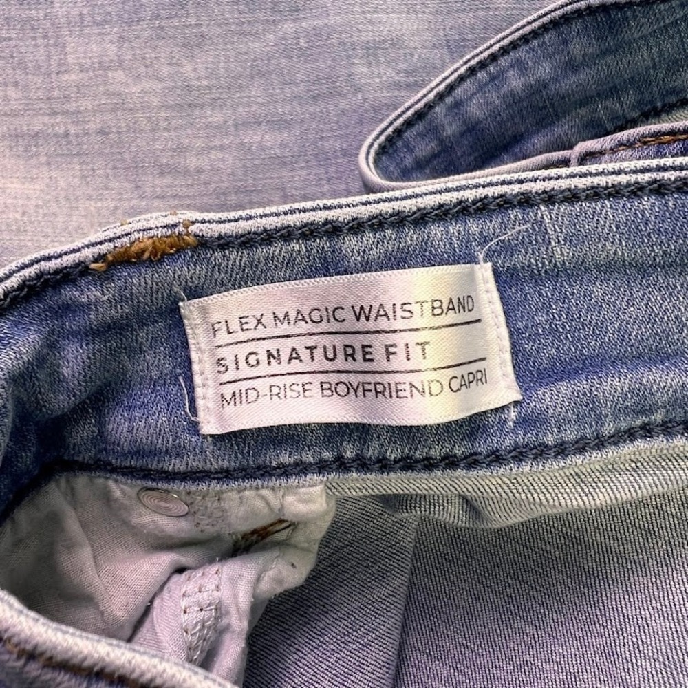 Lane Bryant Capri Jeans Womens Plus Sz 28 Blue Mid Rise Boyfriend Flex Waistband - Picture 5 of 7